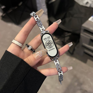 Uhada Xiaomi Band 10 Metal Diamond H Letter Chain Smart Sport Bracelet Universal Watchband for Men Women Fashionable