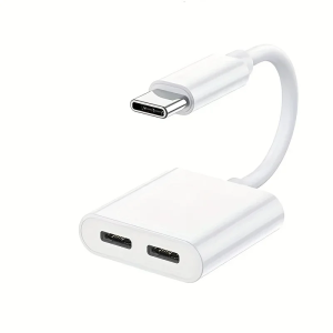 Audio adapter USB C to USB C+USB C one interface into two interface adapter suitable for Samsung Huawei for iphone