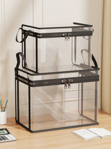 Large Capacity Transparent Library Bag for Books and Organizing Sturdy PVC Storage Bag with Zipper and Handles Easy to Carry Compact Design for Home School Office Use