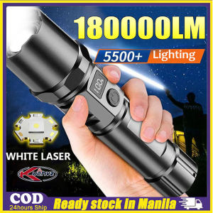 KUCHVZ Rechargeable Flashlights 180000 High Lumens Long Range 3280 FT Super Bright USB C LED Flashlight Powerful Multifunctional Strong Flash Lights for Emergency Security Camping