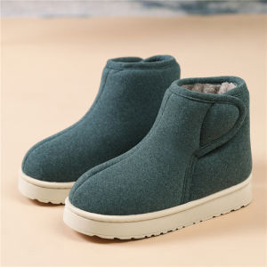 Giày Lót Lông Cừu Dày Mùa Đông Cho Nam Và Nữ Dép Đi Trong Nhà Chống Trượt Đế Dày Dép Cotton Cho Người Lớn Tuổi