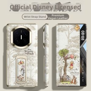 pinsai | Luxury Leather Phone Case With Wrist Strap and Kickstand Anti-Fall For Foldable Screen