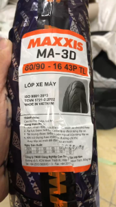 Lốp xe máy không ruột 80/90-16 chính hãng Maxxis Kim cương