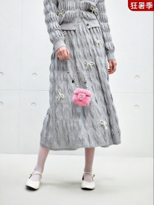 Juicy Couture | Grey Bow Decorated A-line Skirt