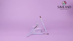 Saviland 240ml Monomer Acrylic Nail Liquid with 3pcs Acrylic Brushes Size 8/10/14 for Acrylic Powder Nails Extension Salon DIY