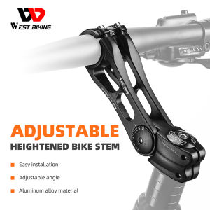 WEST BIKING Aluminum Alloy Bicycle Stem 90mm/110mm/145mm Adjustable Heightened Bike Handlebar Stem For MTB Stem Road Bike Stem