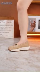 Genuine Leather Women Platform Slip-On Flats Shoes & Wedge Loafers