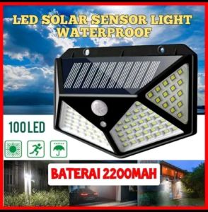 LAMPU SOLAR TENAGA SURYA CL166 100 LED SUPER TERANG SENSOR CAHAYA