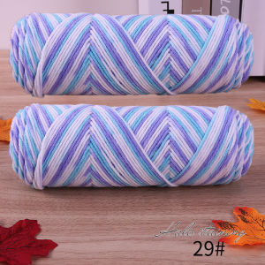 2 PCs Colorful 5-strand Dyed Milk Cotton Baby Sweater Yarn Self Woven Scarf Medium Thick Handmade DIY Woven Crochet Material Bag