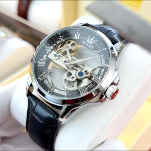 OLEVS Jam Tangan Pria Automatic Mechanical Original Anti Air Luminous Fashion Luxury Kulit Tali Asli 6661