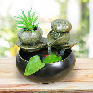 Country Style Ceramic Fountain Desktop Small Ornaments Living Room TV Cabinet Decorations Opening Ceremony Gifts