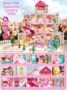 Dollhouse Playset for Girls 6 Years Old BABYSHOME