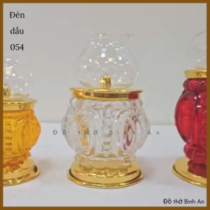 Đèn dầu Lưu ly đèn thờ hoa Sen pha lê 054 - Tâm kinh bát nhã - Đồ thờ Bình An - Decor Phong thủy