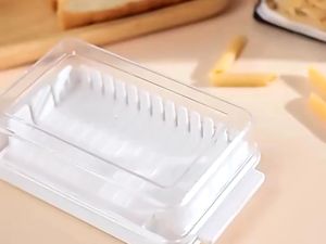 Bread Butter Cutting Box Transparent Cheese Baking Fresh-keeping Box Refrigerator Food Storage Box Butter Cheese Fresh-keeping Box