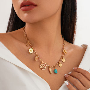 Phóng Đại Thời Trang Đi Biển Phong Cách Sao Biển Vỏ Lớp Ngoài Rùa Nữ Xương Khóa Dây Chuyền Vòng Cổ Tươi Outcrossing Thời Trang Phụ Kiện Trang Sức