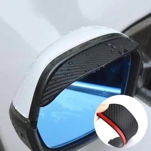 YONGRUN 1 Pair Of Car Rain Eyebrows Car Rearview Mirrors Rain Covers Sun Visors Carbon Fiber Texture Suitable For Most Cars