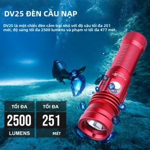 Đèn Lặn Trustfire DV25 2500lm Đèn Pin LED Sạc USB Chống Nước Điều Chỉnh Độ Sáng Không Cấp Độ Dùng Cho Hoạt Động Dưới Nước