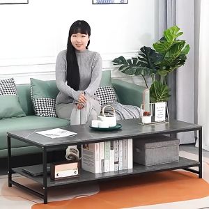 DECCO Single/Double Layer Marble Pattern Living Room Household Rectangle Coffee Table - Fulfilled by DECCO SHOP