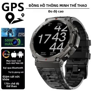Đồng Hồ Thông Minh GPS Thể Thao Quân Sự T-Rex 3 Màn Hình AMOLED HD Gọi Bluetooth Theo Dõi Sức Khỏe Chống Nước Dành Cho Người Lớn Tích Hợp Theo Dõi Nhịp Tim