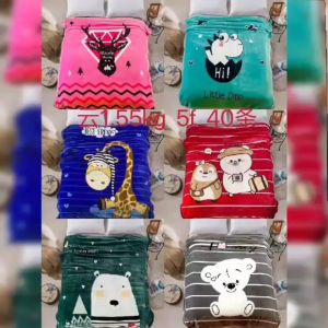 ผ้าห่มขนมิ้ง 6ฟุต ลายการ์ตูน หนาสองชั้น ไม่ตกสี ซักเครื่องได้