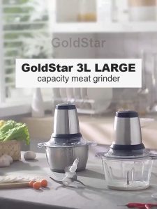 2L Stainless Steel Electric Meat Grinder Food Processing Kitchen Utensil Chopping Machine