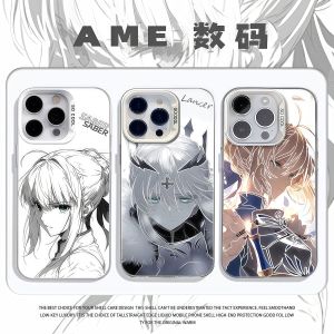 เคสโทรศัพท์มือถือลายการ์ตูน 2D Word ป้องกันการตกหล่น สีเงิน ลาย Saber สำหรับ Apple 17 รุ่น Huawei Mate 70 Xiaomi 17 Redmi K80iqoo13 Neo9 OnePlus Ace5