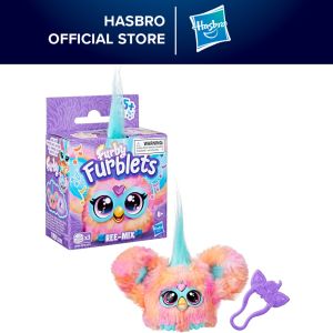 Furby Furblets Ree-Mix Mini Friend 45+ Sounds & Music Speaks Only Furbish Electronic Plush Toys for 6 Year Olds & Up Coral