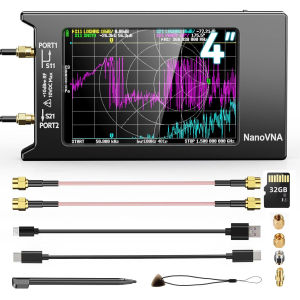 NanoVNA-H4 4 Máy Phân Tích Quang Phổ Máy Phân Tích Mạng Vectơ 10KHz-1.5GHz MF HF VHF UHF 32GB Bộ Điều Chỉnh Ăng-ten Có Pin