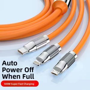 500W Boosted Fast Charge Multi-Function Car Data Cable Three-In-One for Mobile Phones And Tablets Universal Long Charger