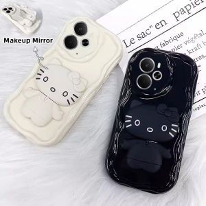 Cartoon Casing Realme 14T 14 Realme C71 NFC 5G Hot Cute Trend Creative Fashion Anti-drop Phone Case with 360° Swivel Cat Mirror Stand 2025
