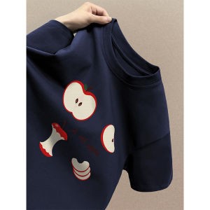 Retro American Pure Cotton Loose Fit Short Sleeve round Neck T-Shirt Women Summer Chic Hong Kong Style Student Half Sleeve Top