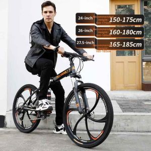 BAQILING | Folding Mountain Bike with Dual Shock Absorption 24inch