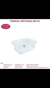 Thinwall Squere 250 Ml Food Container Thinwall (Isi 25 Pcs-R.T250)