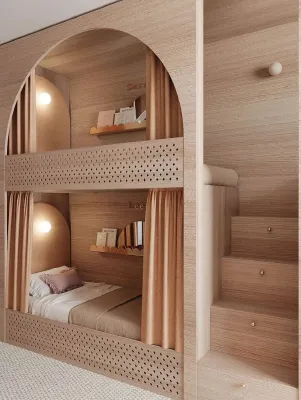 【SG Local Contractor】【Custom Furniture】Customized Loft Bed with Storage Staircase/ Kids Bedroom Renovation