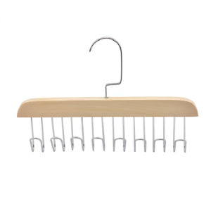 2 Colors Home Wooden Hanger Tie Belt Scarf Storage Hanger Multifunctional Traceless Drying Hanger