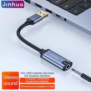 USB to 3.5mm Audio Adapter 2-in-1 External Sound Card for Headset & Mic Plug-and-Play for PC Laptop PS4/PS5