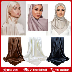 Silk Satin Hijab Scarf Muslim Women Veil Headwraps Shawls Islam Media Silk Headscarves Muslim Fashion Islam Clothing Gradient Bamboo Modal Hijab Scarf For Women Muslim Hijab Fashion Head Wrap Solid Turban Hijabs Breathab Shawl Islam