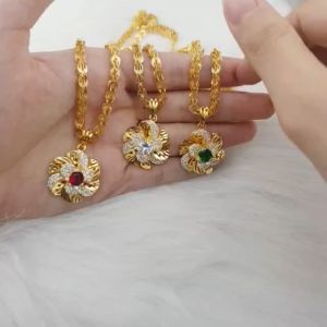 Dây Chuyền Vòng Cổ Nữ Dây Long Phụng Bản To Kèm Mặt Hoa Mai Đính Đá Sang Trọng Bền Màu B43M30