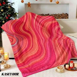 Coral Wave Winter Summer Flannel Blanket Throw Fleece Soft Fuzzy Plush Cozy Fleece Blankets for Sofa Ideal Gifts