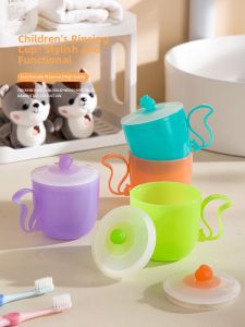 MEITEJIA | Kids Bathroom Lightweight PP Plastic Cartoon Cup with Lid