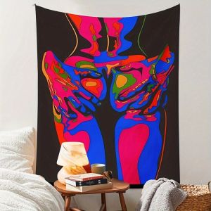 VIKAMA Halloween Dance Skeleton Band Tapestry Ins Fun Cartoon Pumpkin Star Background Cloth Wall Decoration Room Decoration