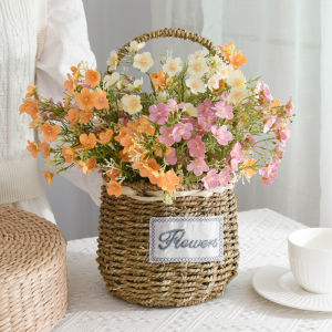 Artificial Starry Bouquet & Small Floral Garden Basket: Perfect Living Room Desktop Ornament