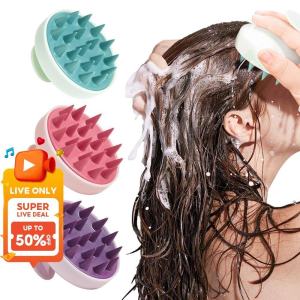 🔥Wet Dry Dual-Use Shampoo Comb Scalp Care Massage Brush Soft Rubber Shampoo Brush LovelylifeFu👍