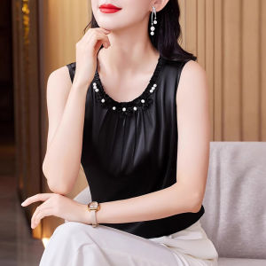 Áo Vest Satin Không Tay Rộng Rãi Áo Vest Mùa Hè Cho Nữ Áo Vest Công Sở Áo Vest Không Tay Áo Vest Lót Trong Áo Vest Nữ