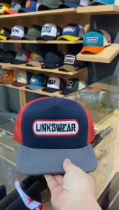 Linkswear Topi Jaring Pria Trucker Hat Bordir Grey Navy Red