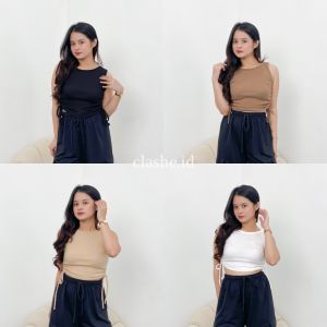 Tera Tanktop Rib Baju Wanita Atasan Lengan Pendek Korean Style Kekinian Terbaru Ootd by Clashe