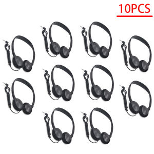 10pcs 3.5mm Wired Headphones No Microphone PC Gaming Headset Noise Cancelling Sports MP3 Earphones Wired Stereo Headsets