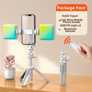 WONEW | Mini Portable Phone Stand for Vlog Live Streaming Selfie Tripod Light