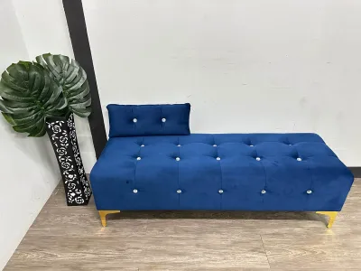 VC GOLD LEG+1 PILLOW BENCH CHAIR 4F VELVET LONG STOOL OTTOMAN SOFA
