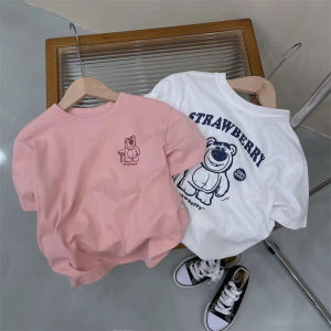 Áo Thun Trẻ Em Tay Ngắn Cổ Tròn Cotton Nguyên Chất Hoạt Hình Mùa Hè Thấm Hút Mồ Hôi Thoải Mái Đa Năng Cho Bé Trai Và Bé Gái